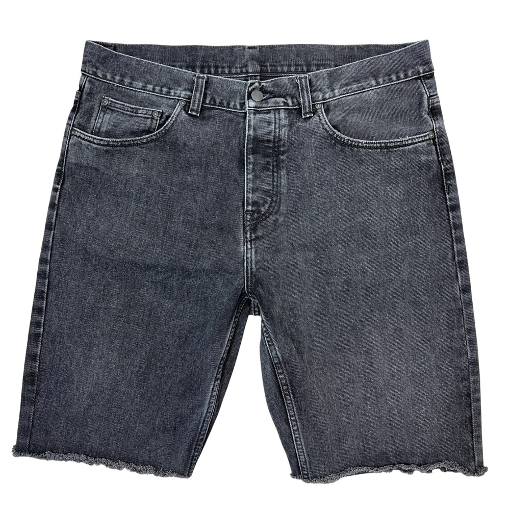 Carhartt WIP Newel Denim Jean Shorts 34 Black Cutoffs Frayed Workwear Streetwear
